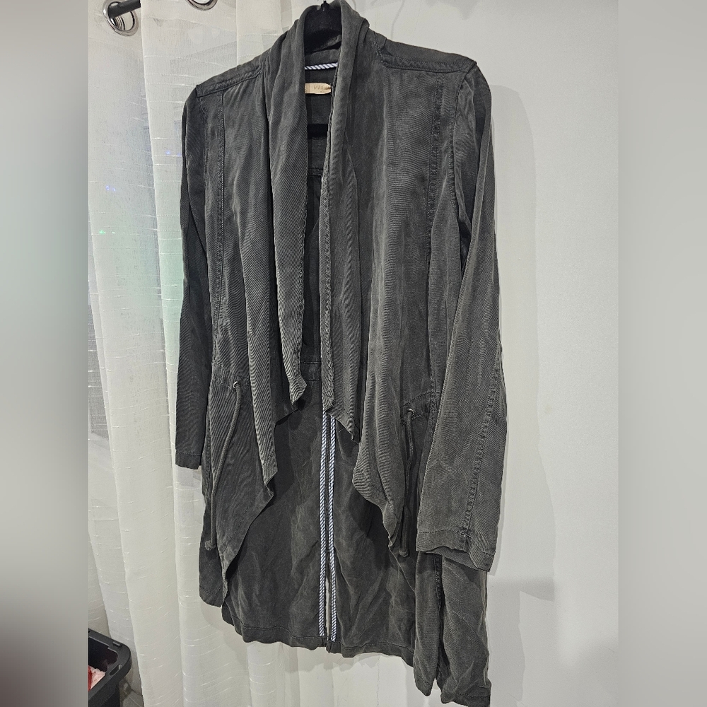 SMALL•MAX JEANS•DARK GREY OPEN / FLOWY LIGHTWEIGHT TENCEL JACKET - NWT